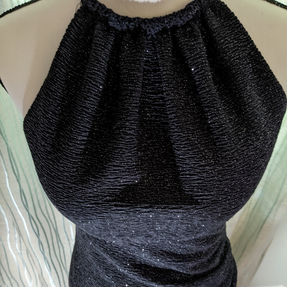 Eliza J size 4 pewter halter cocktail dress
